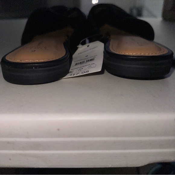 Black Mule Sandal Time and Tru Twist Mule Dress Slip On Pointed Toe Size 9 NWT - Picture 6 of 11
